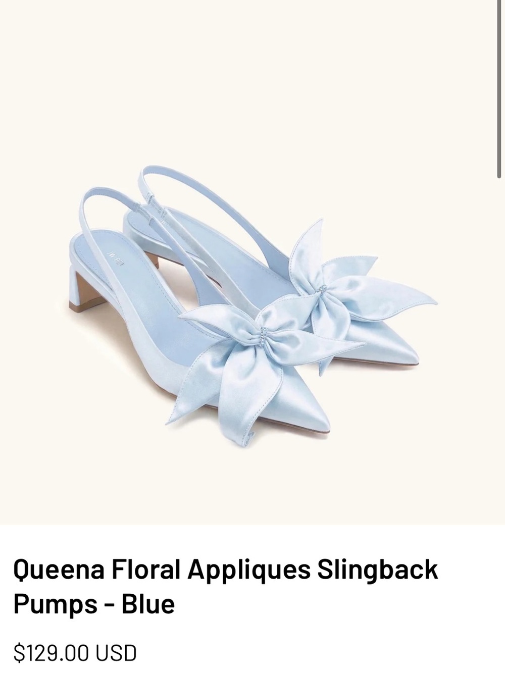 NEW JW PEI Queena Floral Slingback Heel - Light Blue